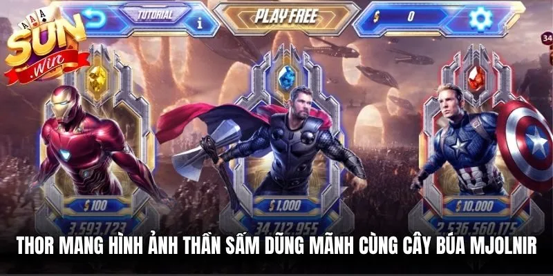 Thor mang hình ảnh Thần Sấm dũng mãnh cùng cây búa Mjolnir