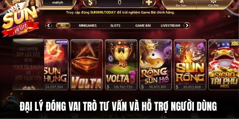 Đại lý đóng vai trò tư vấn và hỗ trợ người dùng trong quá trình sử dụng nền tảng