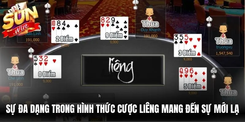 Sự đa dạng trong các hình thức cược liêng online mang đến sự mới lạ
