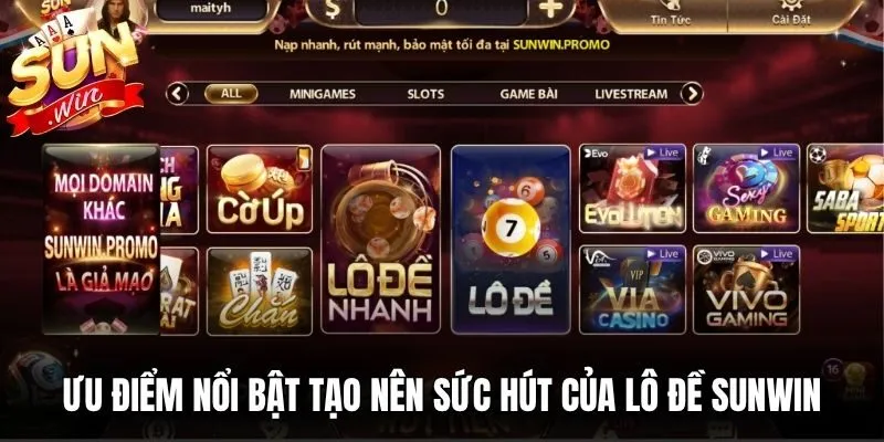 Ưu điểm nổi bật tạo nên sức hút của lô đề Sunwin