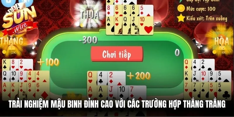 Trải nghiệm mậu binh đỉnh cao với các trường hợp thắng trắng lớn