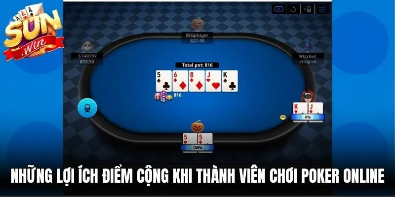 Những lợi ích điểm cộng khi thành viên chơi poker online