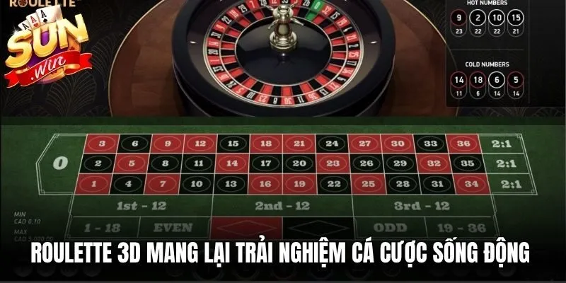 Roulette 3D mang lại trải nghiệm cá cược sống động với đồ họa sắc nét