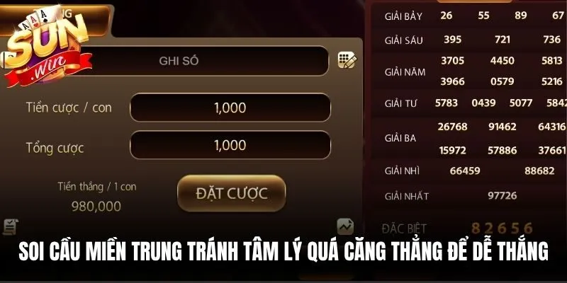 Soi cầu miền Trung tránh tâm lý quá căng thẳng để dễ dàng thắng