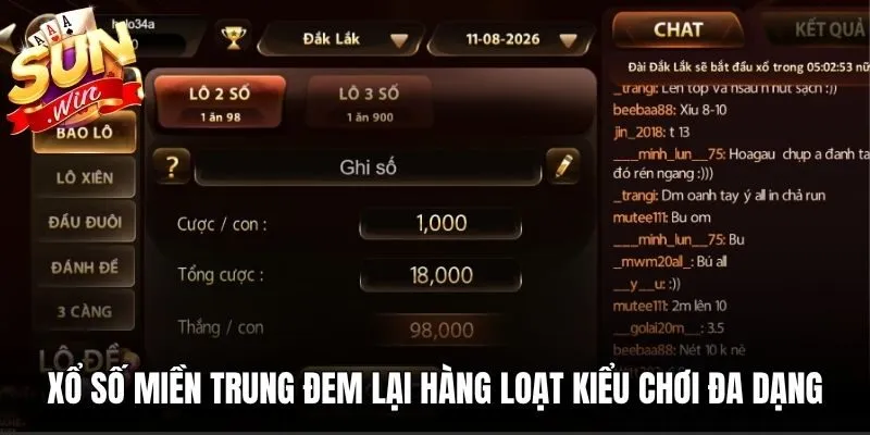 Xổ số miền Trung đem lại hàng loạt kiểu chơi đa dạng, thưởng cao